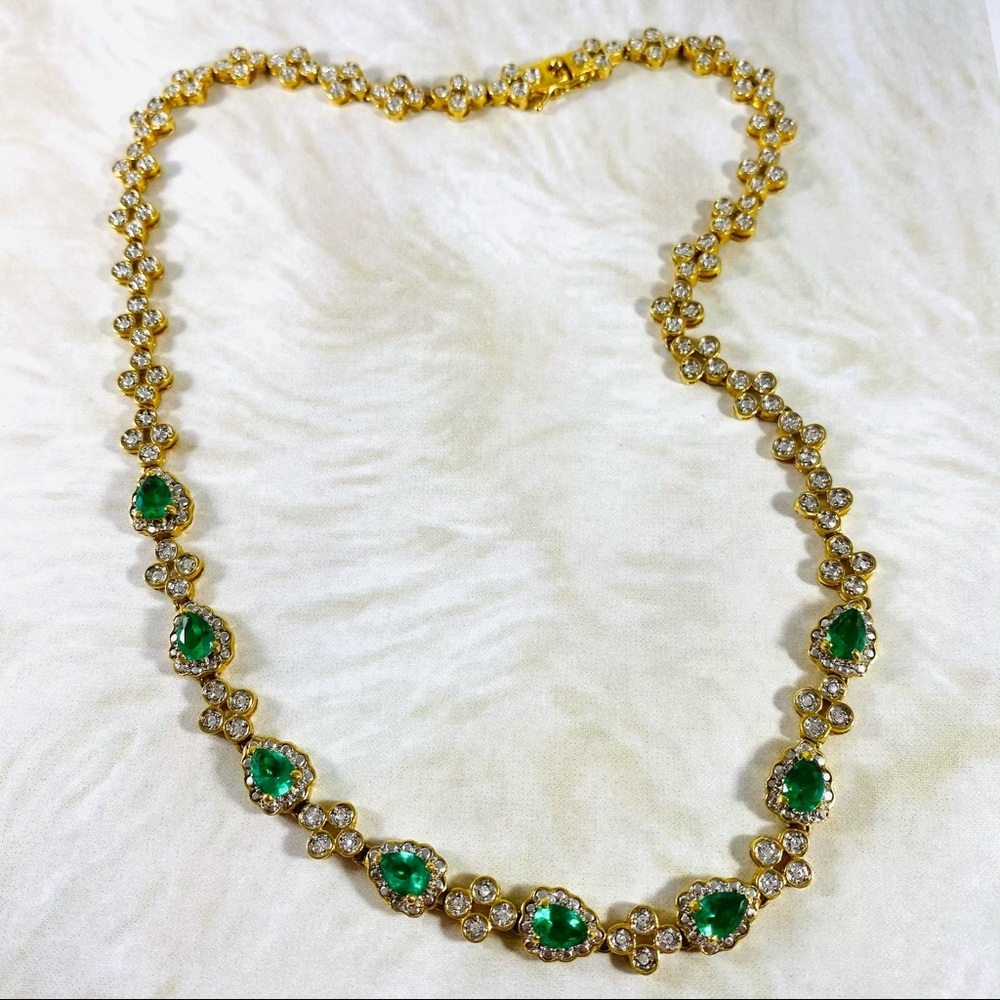 Jackie Kennedy inaugural necklace replica RARE emerald and clear stones